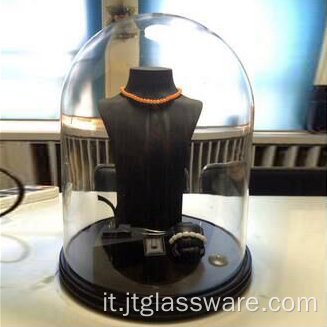 Cupola ermetica in vetro borosilicato con base