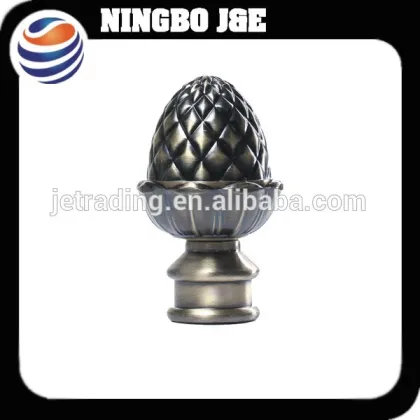Metal curtain rod finial