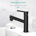 Matte Black Luxury Hot Cold Three-Function Basin Faucet