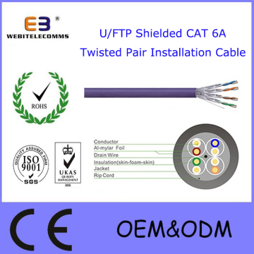 U/FTP Shielded Cat 6A Twisted Pair Installation Cable, CAT6A U/FTP Data Cable / LAN Cable /Network Cable