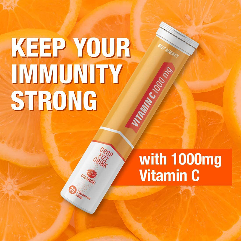 OEM ODM 100% Natural High Quality Support Immune System Vitamin C Multivitamin Effervescent Tablets