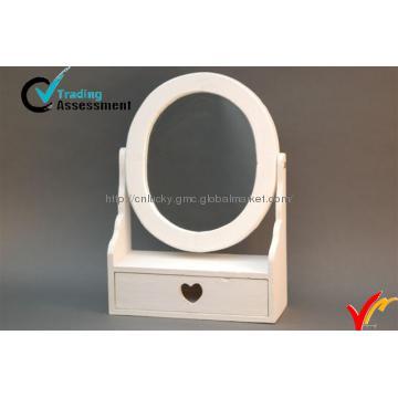 White wooden mirror