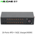 4C + 16A Charger rapide 400W PD / QC