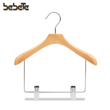 Wooden Kids Clothes Hanger with Clips