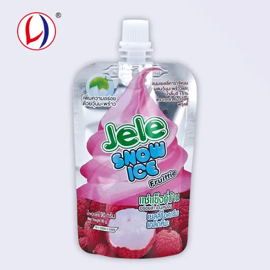 China Manufacturer Plastic Drink Packaging Standing Bottle Shaped Pouch With Spout