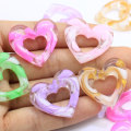 Colorful Hollowing Out Heart Shaped Resin Charms Love Heart Resin Cabochons For Children Hair Or Handmade Earrings Accessories