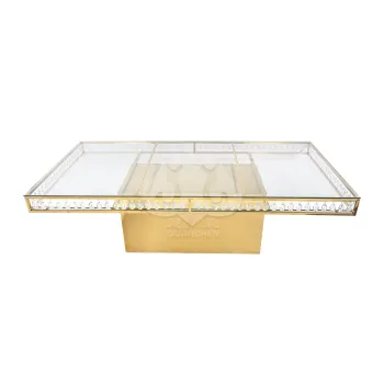 Modern Stainless Steel Dining Glass Table Set with Luxury Design for Weddings