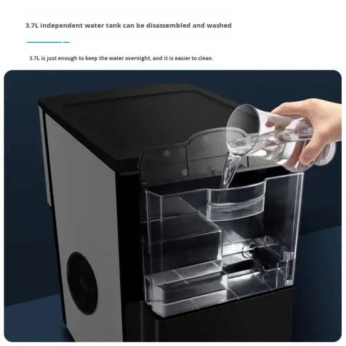 Small Desktop Ice Maker with Stainless Steel Touchpad Control