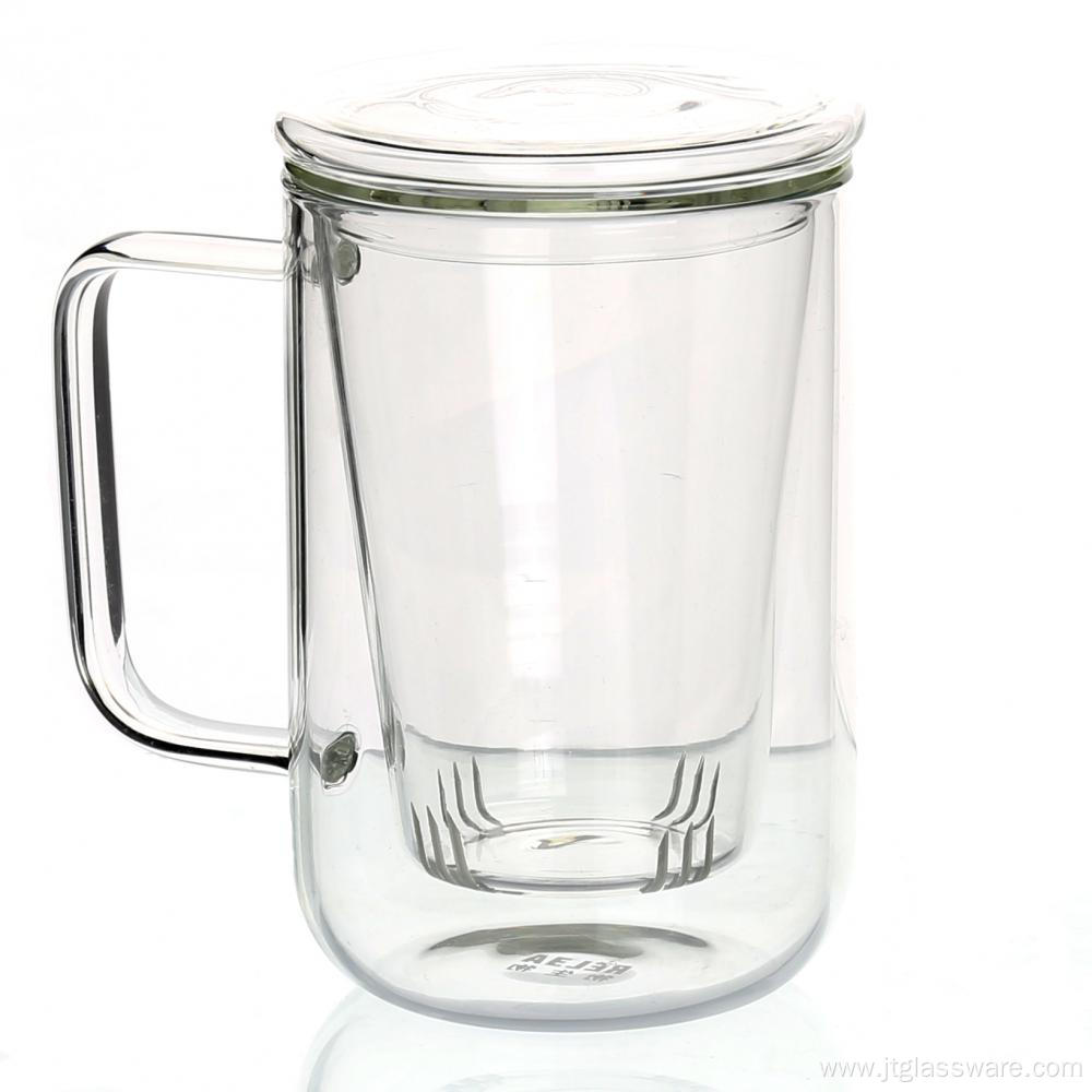 Glass Tea Cup With Infuser With Handle