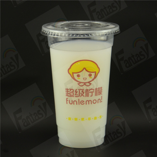 Descartável 500ml Cup de bolha personalizada U Copo de forma