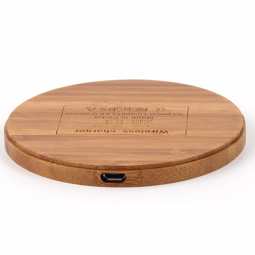 Cargador inalámbrico Qi Almohadilla de madera Almohadilla de carga