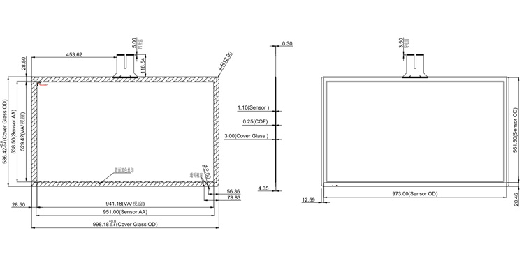 43inch capacitive Touch Screen panel