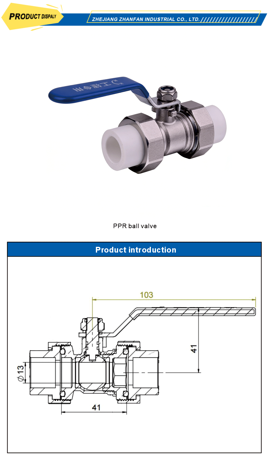 stainless steel ppr ball valve