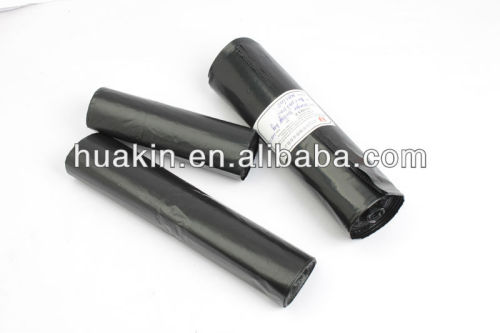 black plastic trash bags refuse sack on rolls