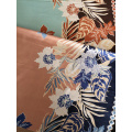 Border Flower Rayon Challis 30S Light Printing Fabric