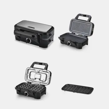 Hot Sale 3-in-1 Sandwich Maker - Multi-Functional US Plug Press Grill Non-Stick Electric Double Waffle Maker
