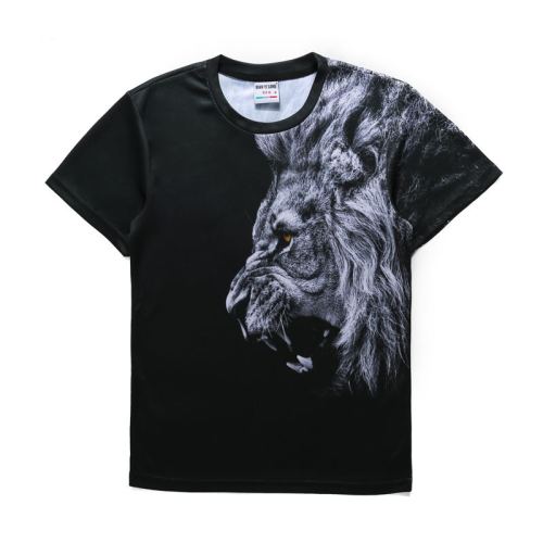 Mens 3d lion Print T shirt 100 polyester shirts