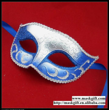Wholesale 100% Handpainted Blue And Silver Mask Masuqerade Venetian
