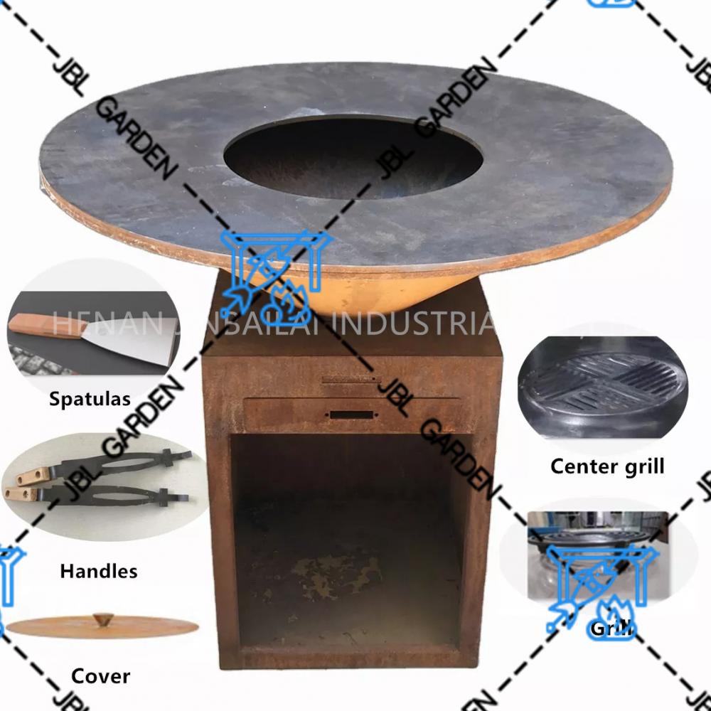 Grill Corten Semi-sphere Woodburning Grill