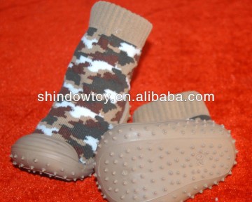 non-slip!camouflage pattern fashionable sweet-smelling soft rubber sole baby shoe socks