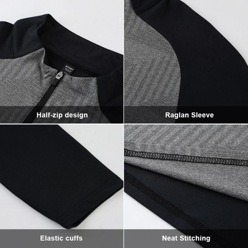 Men Outdoor Sports Half Zipper Tight Workout Clothes