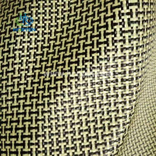 Carbon Aramid Hybrid Fabric Yellow H shape carbon aramid hybrid fiber fabric Manufactory