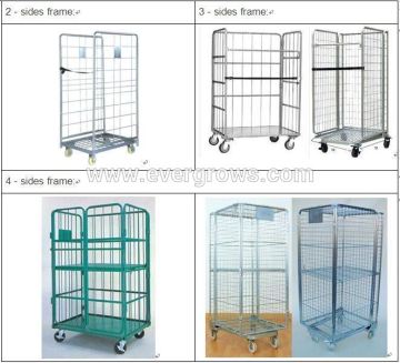 Foldable Roll Container Trolley With Steel