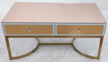 Rose Gold mirror metal leg MDF Coffee Table