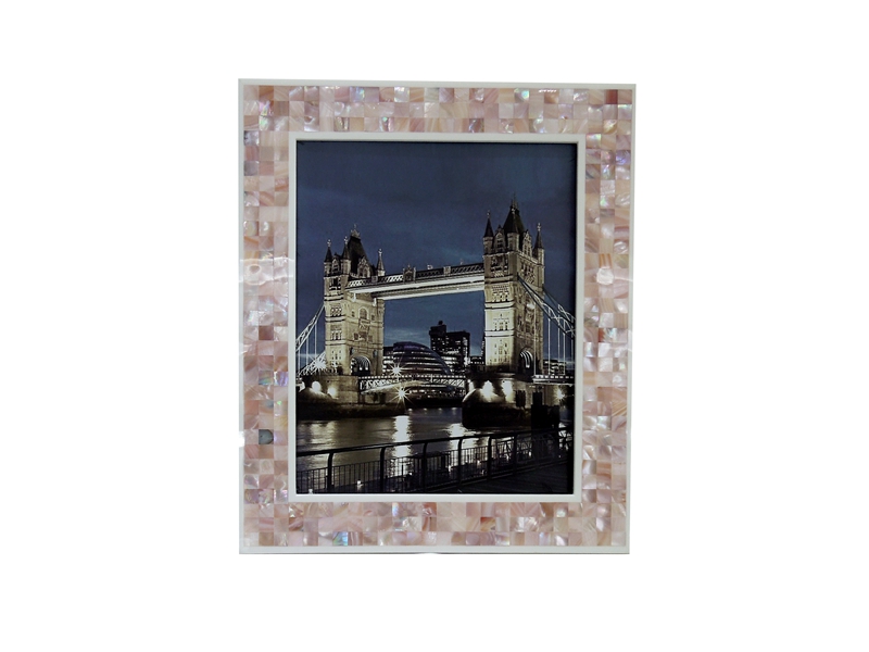 Good Quality Pink Shell Resin Photo Frame for Home Decor