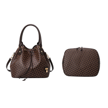 Fashion Geometric Leather Bucket Handbags For Ladies