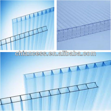Flat polycarbonate hollow sheet four walls/layers pc sun board
