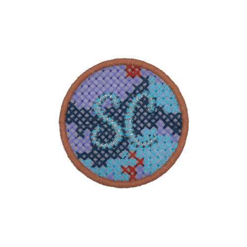 Tampalan bersulam bulat 3D