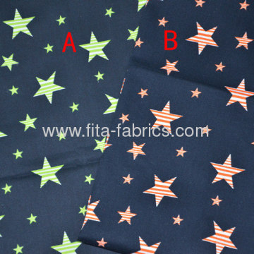 Star Printed Cotton Fabric Or Twill-woven Fabric 