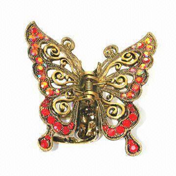 Hårspänne, kommer i Butterfly Design, dekorerad med strass