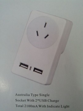 High Quality AU 250V 10A wall plug socket with 2 USB wall socket outlets