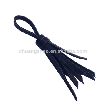 Hot selling leather long tassels for clothing or shoe. replacement shoe tassels,zipper leather tassel
