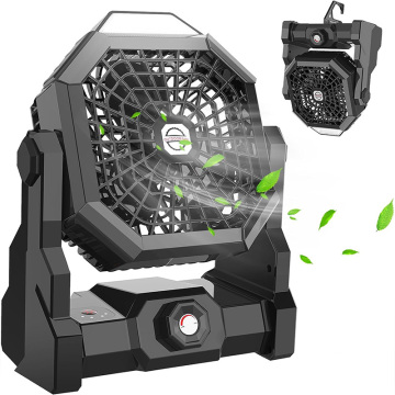 USB LED Light Floor Fan: Camping Tent Fan with 5200mAh Battery