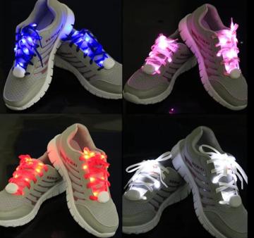 whoelsale Magic Multi-Color light up led shoelace for Hip-hop dancing party colorful luminous shoe laces