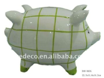 Porcelain pig coin bank