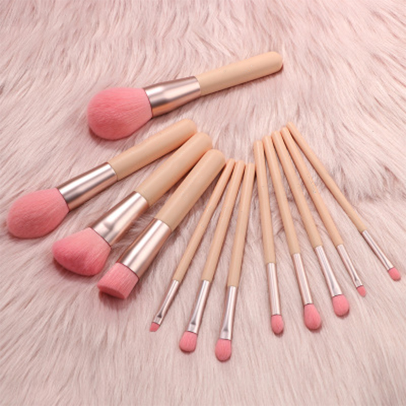 Pink Hair Makeup Brushes Set