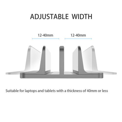 2 Slot Aluminum Alloy Vertical Adjustable Notebook Holder