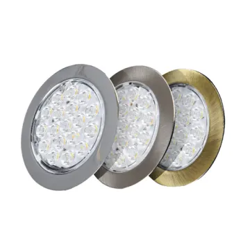 LED Puck Lights Wired, 2 Pack Single Plug in Under Cabinet Lighting, Counter Light Fixture for Shelf Kitchen Cupboard Bookcase (