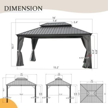 Aluminum Frame Curtains Outdoor Metal Gazebo Factory