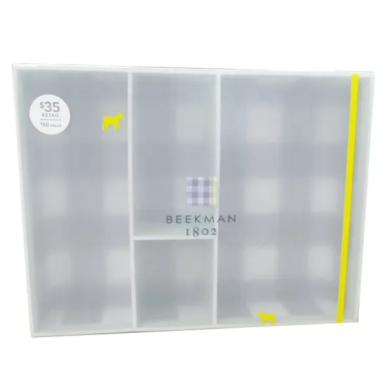 Luxury grey paperboard gift box with PVC sleeve