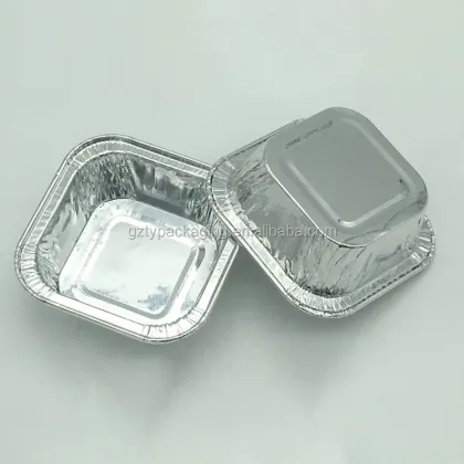 Mini Square Aluminum Foil Cake Baking Trays Tin Pudding Containers