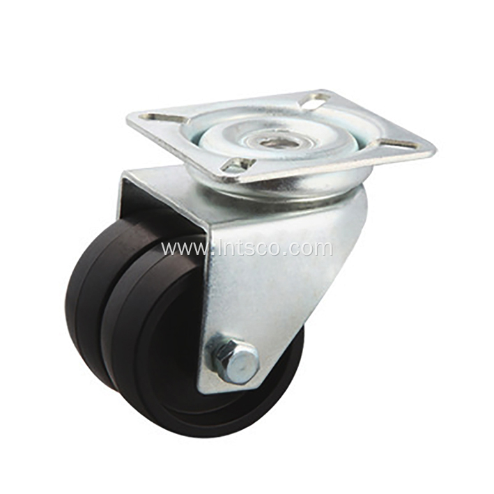 Flat Plate Twin-wheel Casters with PP Wheels