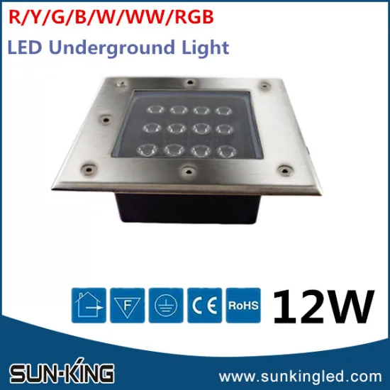Energy conservation white/warm white underground led recessed stair lighting 12W square led buried in-ground lamp