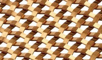 Copper Alloy Flat Wire Woven Mesh,Decorative Square Woven f