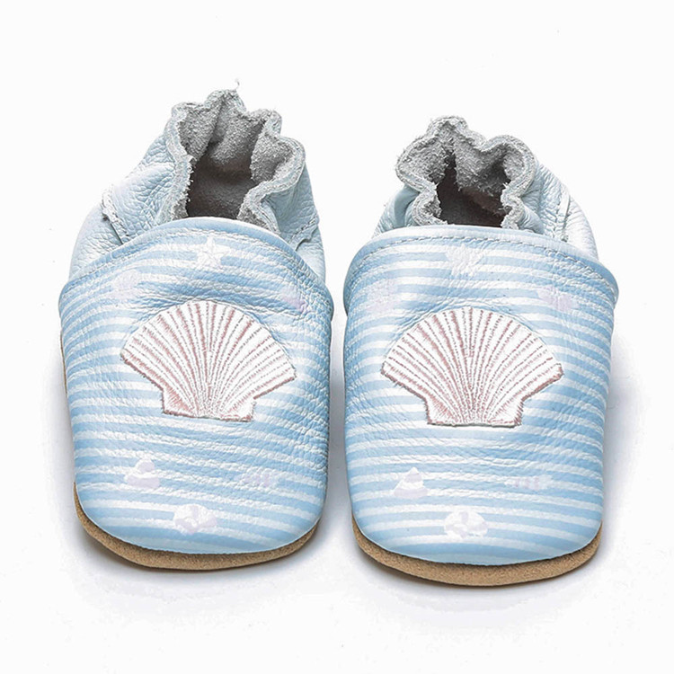 Sød Unisex Blue Baby Soft Læder Sko