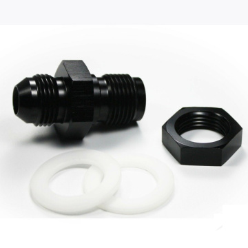 Black Aluminum Straight AN6 Fuel Cell Bulkhead Adapter